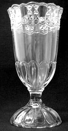 Ripley Glass Pavonia Water Goblet Pineapple Stem Clear Etch EAPG 6 7/8" T ca1880